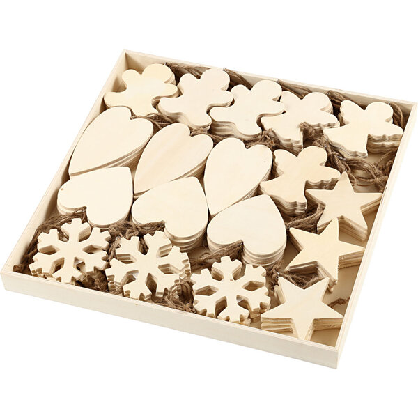 Creativ Company Ornamenten, afm 9-11 cm, dikte 4 mm, 90 stuk/ 1 doos