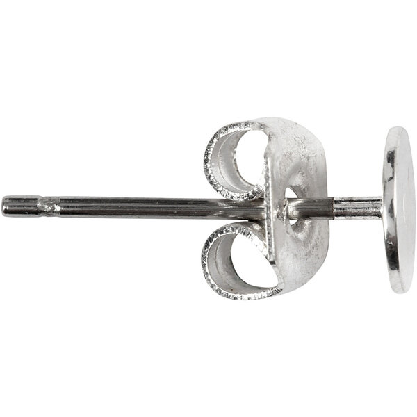 Creativ Company Oorstekers, L: 13 mm, verzilverd, 10 stuk/ 1 doos