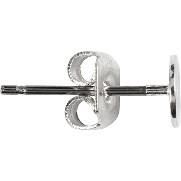 Creativ Company Oorstekers, L: 13 mm, verzilverd, 100 stuk/ 1 doos