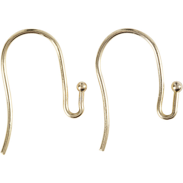 Creativ Company Oorbelhaken, L: 21 mm, dikte 0,7 mm, verguld, 6 stuk/ 1 doos