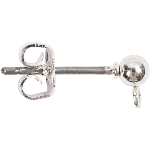 Creativ Company Oorsteker, L: 13 mm, verzilverd, 100 stuk/ 1 doos