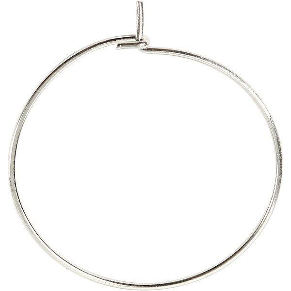 Creativ Company Oorbel, d 20 mm, verzilverd, 8 stuk/ 1 doos