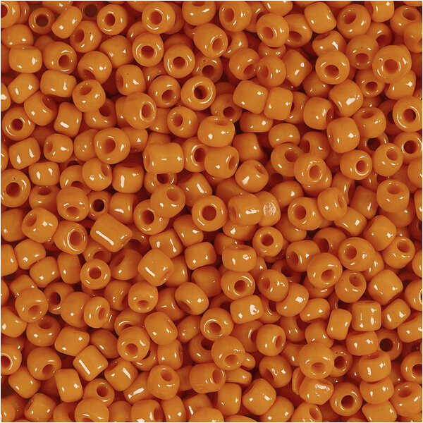 Creativ Company Rocailles, d 3 mm, afm 8/0, gatgrootte 0,6-1,0 mm, oranje, 25 gr/ 1 doos