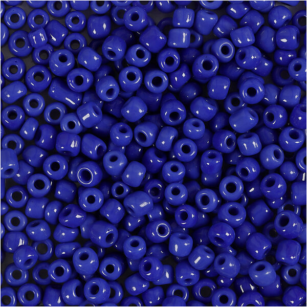 Creativ Company Rocailles, d 3 mm, afm 8/0, gatgrootte 0,6-1,0 mm, blauw, 25 gr/ 1 doos
