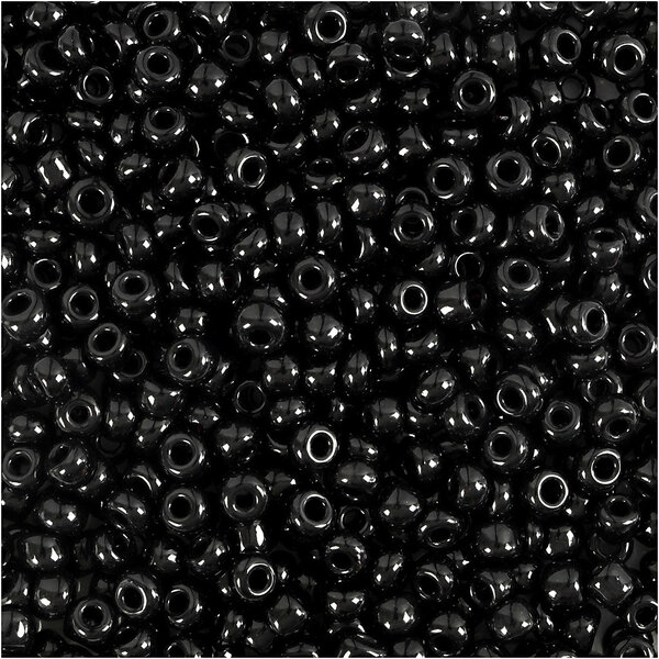 Creativ Company Rocailles, d 3 mm, afm 8/0, gatgrootte 0,6-1,0 mm, zwart, 500 gr/ 1 doos