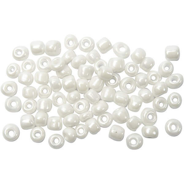 Creativ Company Rocailles, d 4 mm, afm 6/0, gatgrootte 0,9-1,2 mm, parelmoer, 500 gr/ 1 doos