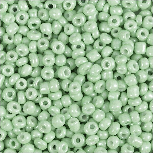 Creativ Company Rocailles, d 3 mm, afm 8/0, gatgrootte 0,6-1,0 mm, lichtgroen, 25 gr/ 1 doos
