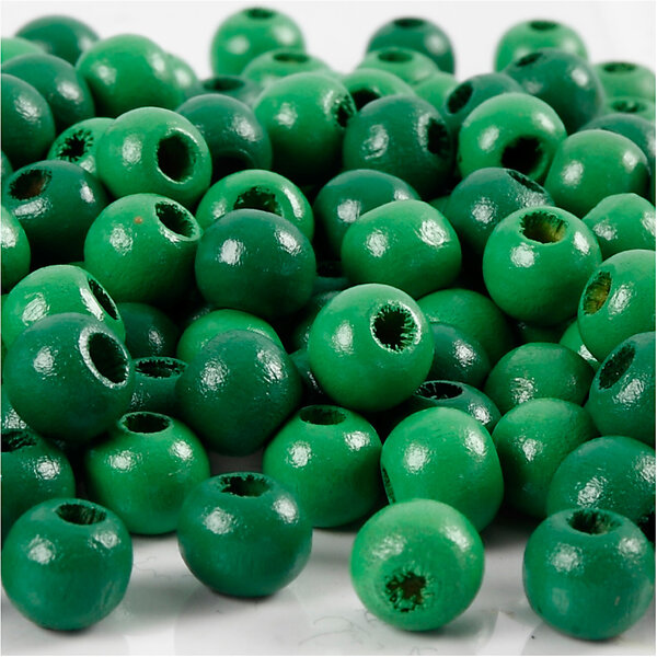 Creativ Company Houten Kralen, d 8 mm, gatgrootte 2 mm, groen, 15 gr/ 1 doos