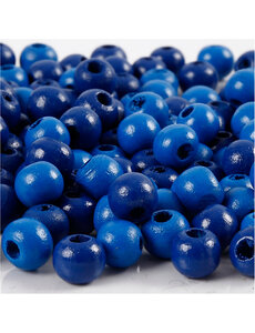 Creativ Company Houten Kralen, d 8 mm, gatgrootte 2 mm, blauw, 15 gr/ 1 doos
