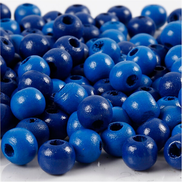 Creativ Company Houten Kralen, d 8 mm, gatgrootte 2 mm, blauw, 15 gr/ 1 doos