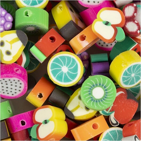 Creativ Company Figuurkralen, Fruit, d 10 mm, gatgrootte 1,5 mm, 60 stuk/ 1 doos