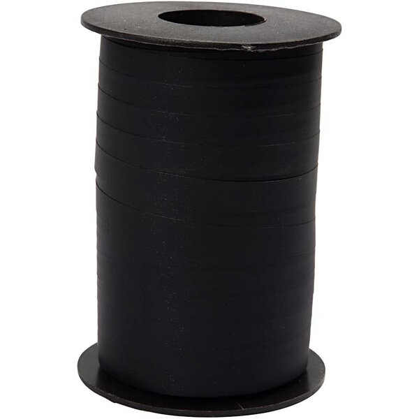 Creativ Company Cadeaulint, B: 10 mm, matt, zwart, 250 m/ 1 rol