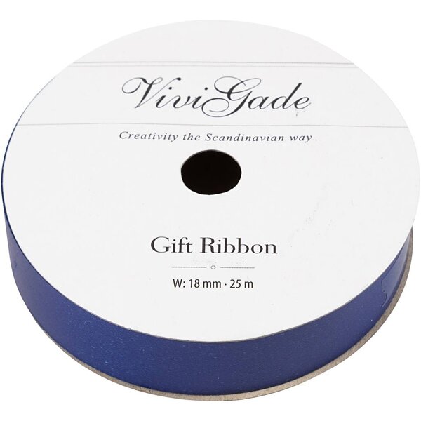 Vivi Gade Cadeaulint, B: 18 mm, matt, blauw, 25 m/ 1 rol
