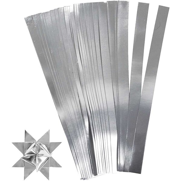 Creativ Company Vlechtstroken, L: 45 cm, d 4,5 cm, B: 10 mm, zilver, 100 stroken/ 1 doos