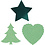 Creativ Company Ponsen, ster, hart, kerstboom, afm 16 mm, rood, 1 set