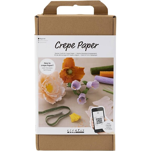 Creativ Company Starter Hobbyset Crêpepapier, diverse kleuren, 1 doos