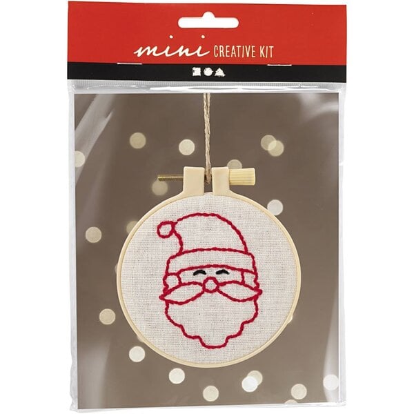 Creativ Company Mini Hobbyset Borduurwerk, Kerstman, 1 doos