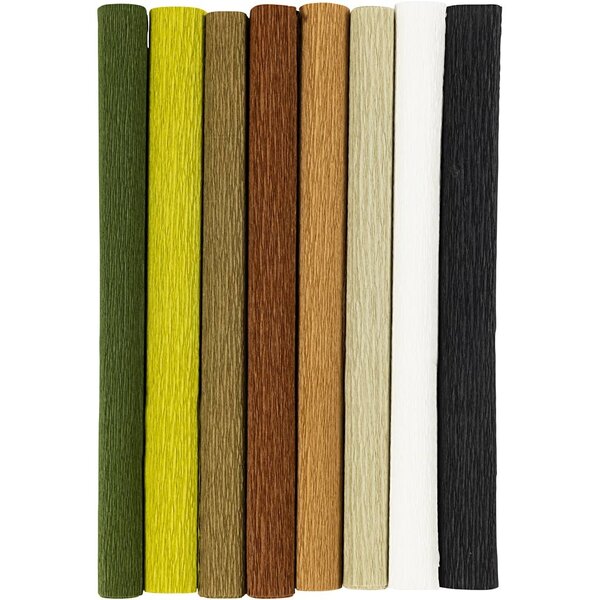 Creativ Company Crêpepapier, vel 25x60 cm, Crêpe-verhouding: 180%, 105 gr, naturel, 8 vel/ 1 doos
