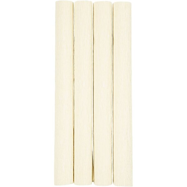 Creativ Company Crêpepapier, vel 25x60 cm, Crêpe-verhouding: 180%, 105 gr, off white, 4 vel/ 1 doos