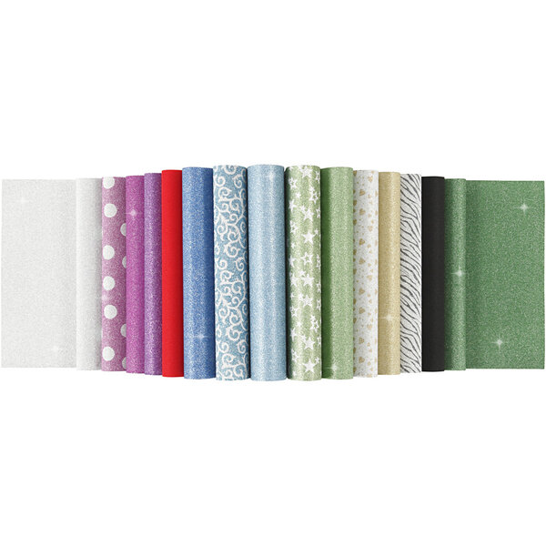 Creativ Company Glitterpapier blok, A4, vel 210x297 mm, 150 gr, 30 vel/ 1 stuk