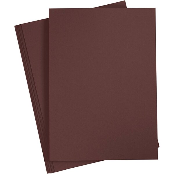 Creativ Company Gekleurd Karton, A4, vel 210x297 mm, 180 gr, donkerbruin, 20 vel/ 1 doos