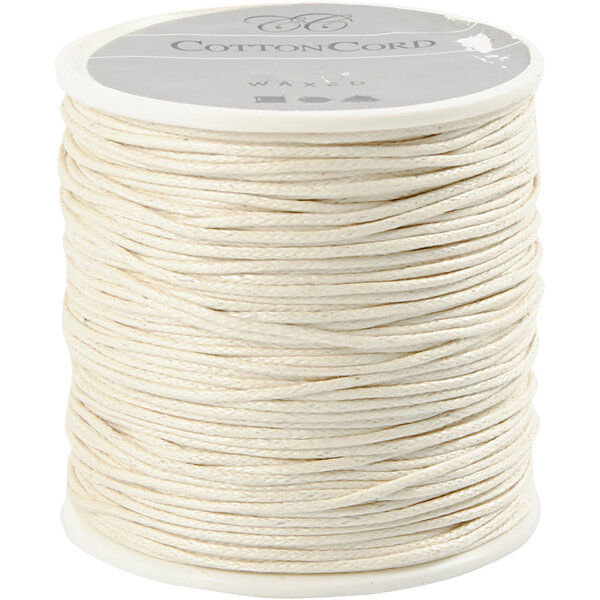 Creativ Company Katoenkoord, dikte 1 mm, off-white, 40 m/ 1 rol
