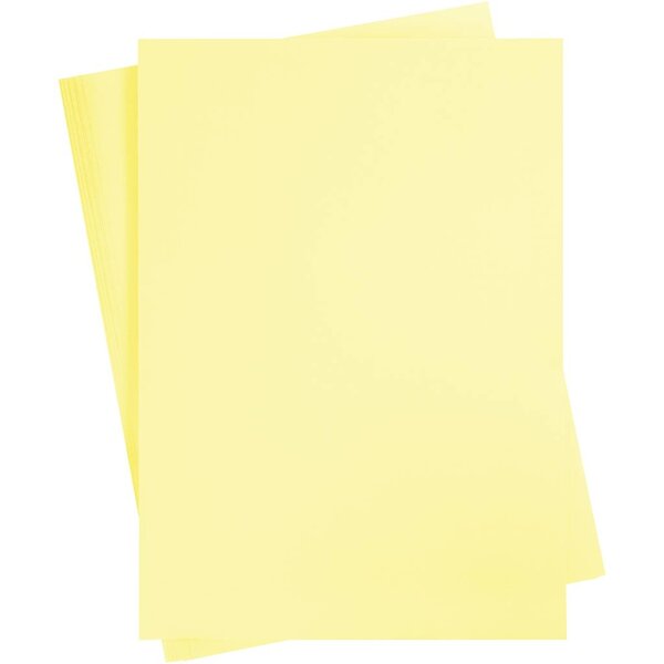 Creativ Company Gekleurd Karton, A2, vel 420x594 mm, 180 gr, lichtgeel, 10 vel/ 1 doos