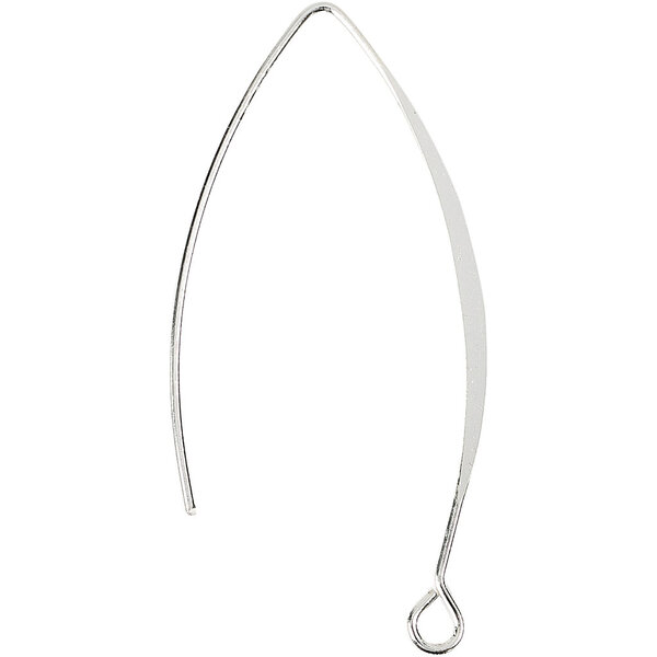 Creativ Company Oorbel, H: 42 mm, gatgrootte 2 mm, verzilverd, 30 stuk/ 1 doos