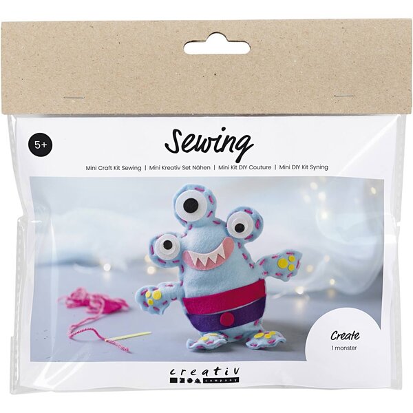 Creativ Company Mini Hobbyset Naaien, Viltmonster, diverse kleuren, 1 doos