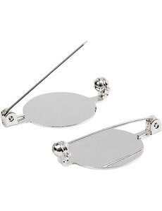 Creativ Company Brochespeld, d 20 mm, verzilverd, 100 stuk/ 1 doos