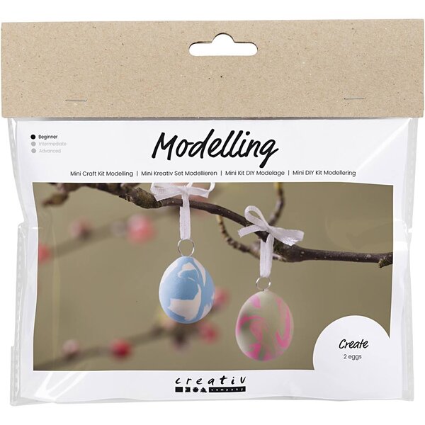 Creativ Company Mini Hobbyset Boetseren, Gemarmerde eieren, 1 doos