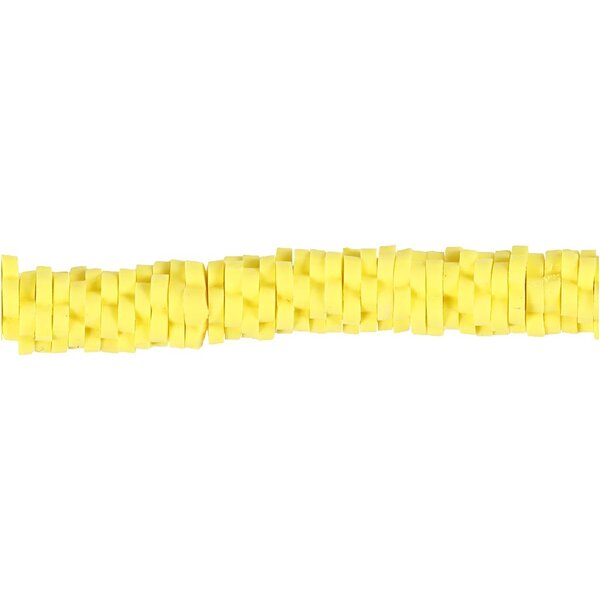 Creativ Company Klei Kralen, d 5-6 mm, gatgrootte 2 mm, geel, 145 stuk/ 1 doos