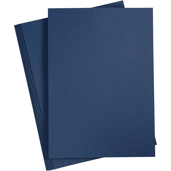 Creativ Company Karton, A4, vel 210x297 mm, 220 gr, blauw, 10 stuk/ 1 doos