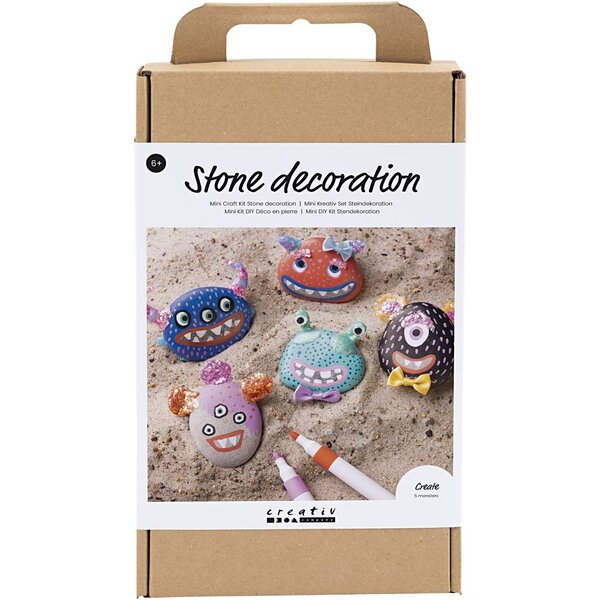 Creativ Company Hobbyset Steendecoratie, Monster, diverse kleuren, 1 doos
