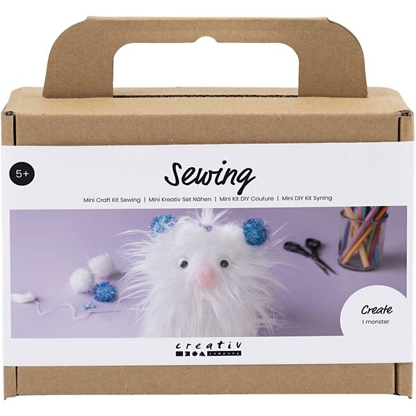 Creativ Company Mini Hobbyset Naaien, Monster, diverse kleuren, 1 doos