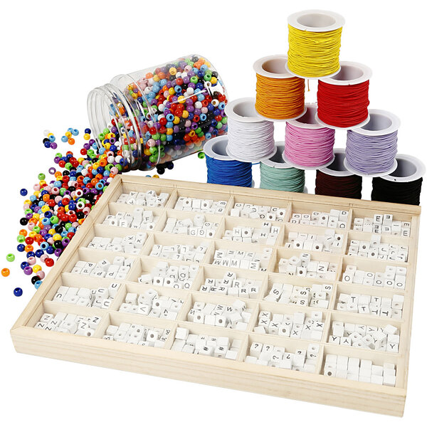 Creativ Company Groepsset Letterkralen voor je armband, 1 set