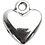 Creativ Company Hartvormige hanger, afm 13x15 mm, verzilverd, 10 stuk/ 1 doos