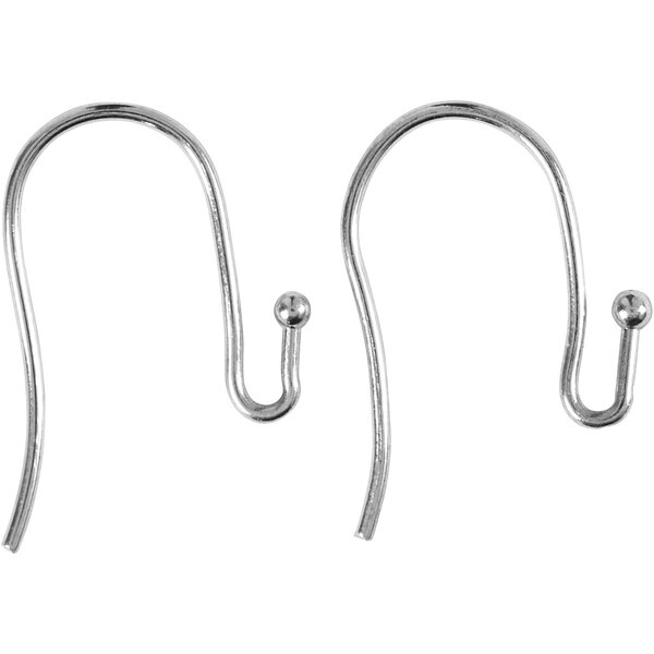 Creativ Company Oorbelhaken, L: 21 mm, dikte 0,7 mm, verzilverd, 6 stuk/ 1 doos