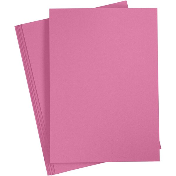 Creativ Company Karton, A4, vel 210x297 mm, 220 gr, roze, 10 stuk/ 1 doos