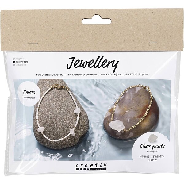 Creativ Company Mini Hobbyset Sieraden, Armband met bergkristal, 1 doos