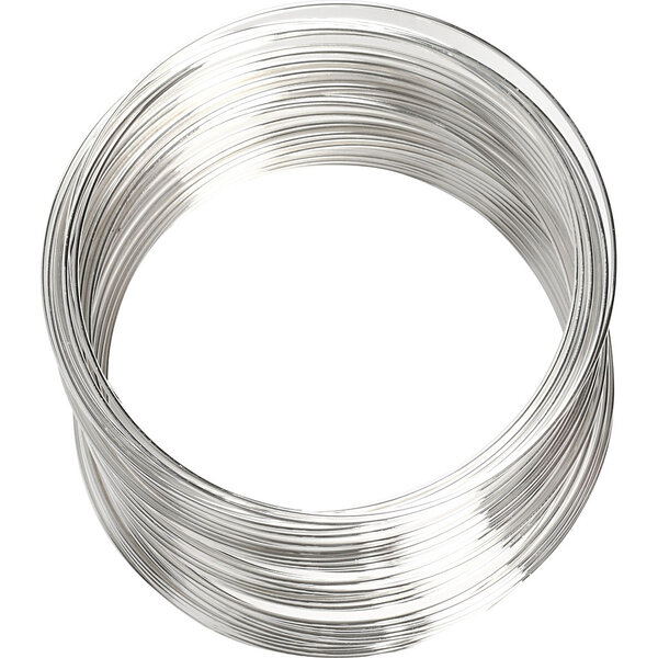 Creativ Company Memory Wire, d 6 cm, dikte 0,8 mm, verzilverd, 1 stuk