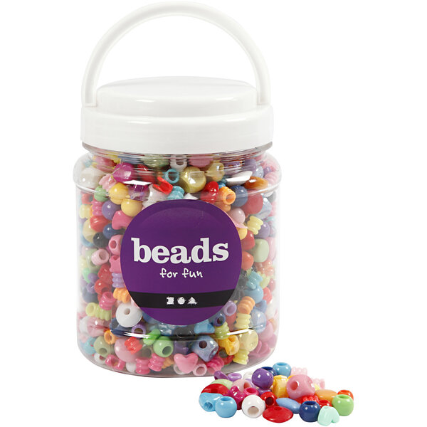 Creativ Company Plastic Kralen, afm 6-20 mm, gatgrootte 1,5-6 mm, 390 gr, 700 ml/ 1 Doosje