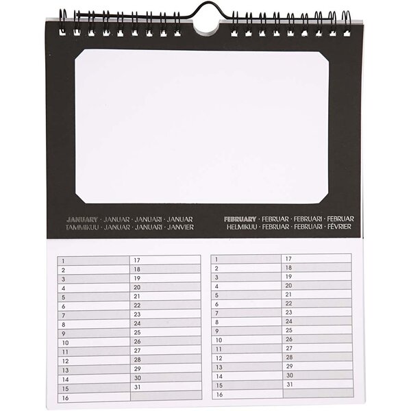 Creativ Company Internationale verjaardagskalender, afm 19x23 cm, gatgrootte 15,3x9,2 cm, 180 gr, 5 stuk/ 1 doos