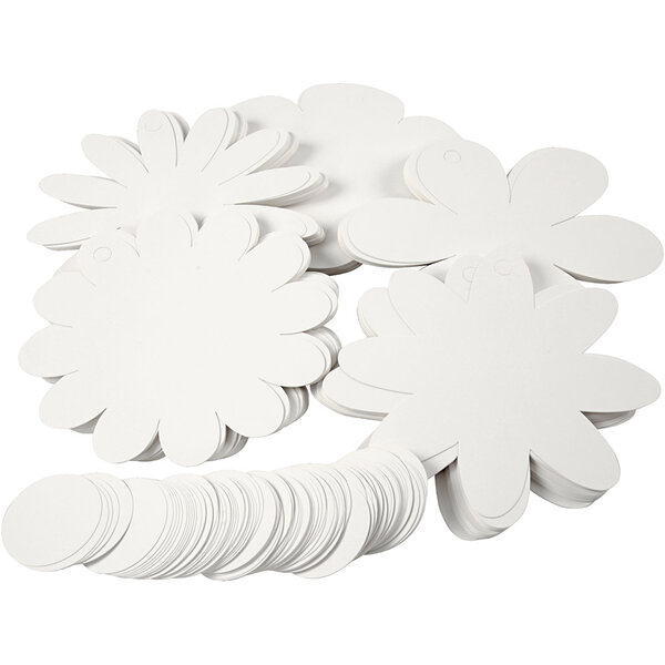 Creativ Company Bloemen, d 20 cm, 400 gr, wit, 5x20 stuk/ 1 doos