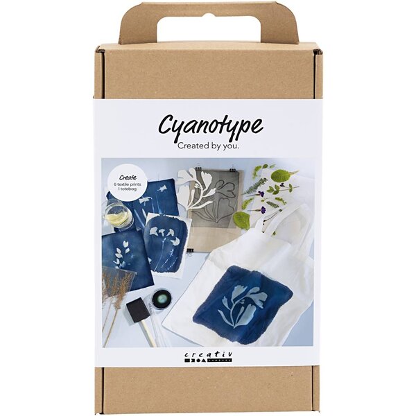 Creativ Company Hobbyset Cyanotypie, Textiel, blauw, 1 doos