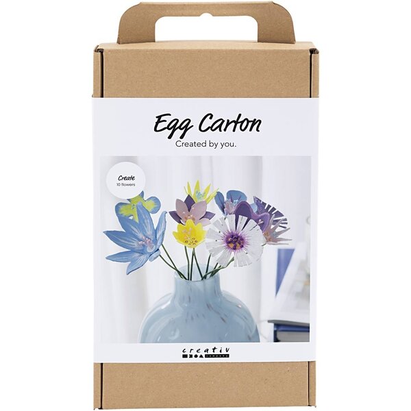 Creativ Company Hobbyset Bloemen van Eierdozen, pastelkleuren, 1 doos