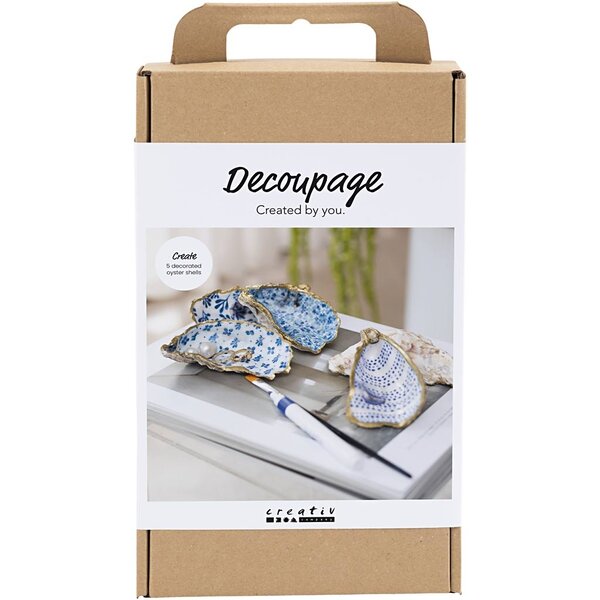 Creativ Company Hobbyset Decoupage, Oesterschelpen, blauw, 1 doos