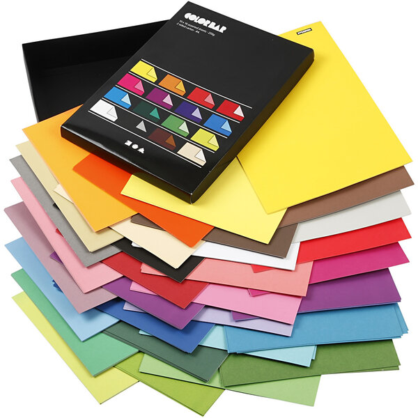 Creativ Company Color Bar Papier, A4, vel 210x297 mm, 100 gr, diverse kleuren, 16x10 vel/ 1 doos