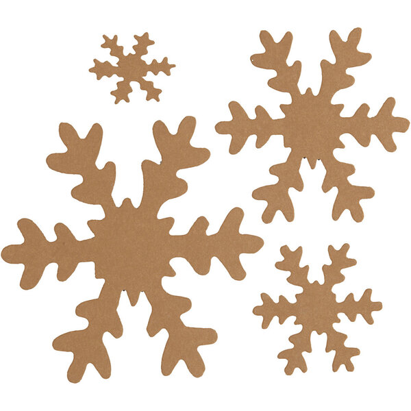 Creativ Company Sneeuwvlok, d 3+5+8+10 cm, 350 gr, beige, 16 stuk/ 1 doos