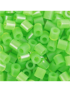 NABBI Strijkkralen, afm 5x5 mm, gatgrootte 2,5 mm, medium, neon groen (32237), 1100 stuk/ 1 doos